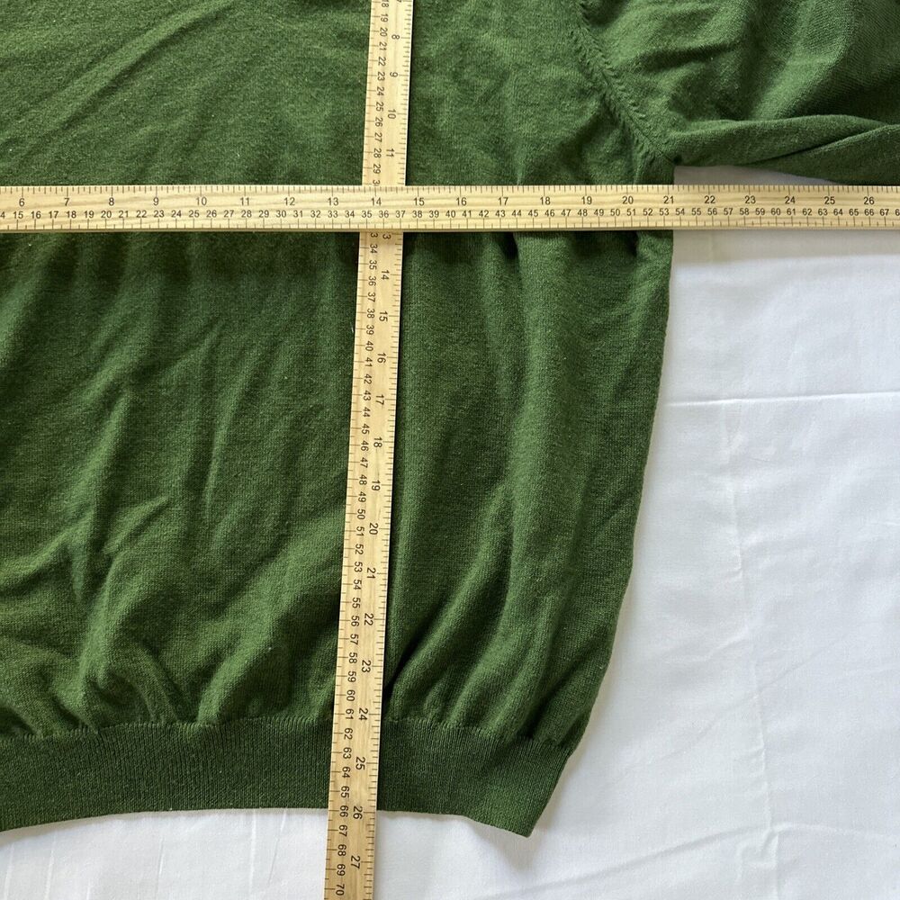 Brooks Brothers Stretch Sweater Mens L Green Merino Wool Long Sleeve Pullover - Picture 3 of 7